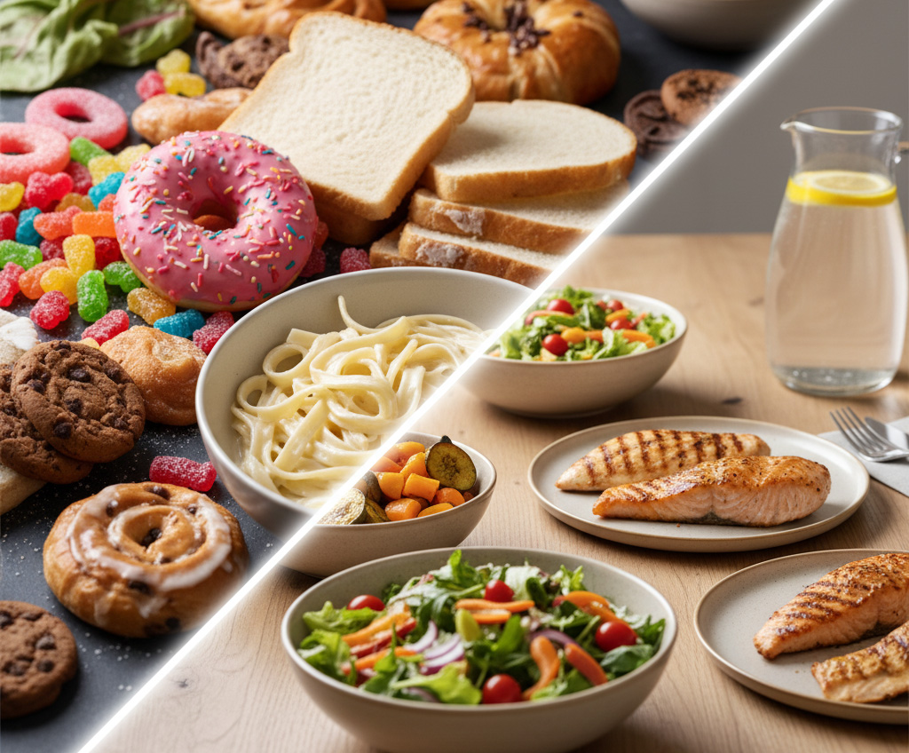 הבחירה בין אוכל מעובד לאוכל בריא